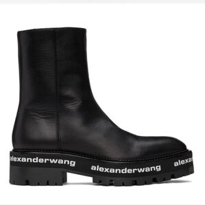 Alexander Wang Black Leather Ankle Boots